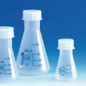 Leichter Erlenmeyer-Kolben aus PP mit Schraubkappe Erlenmeyer-Kolben aus PP mit Schraubkappe leicht