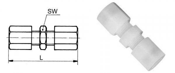 Gerader-Rohrverbinder PFA