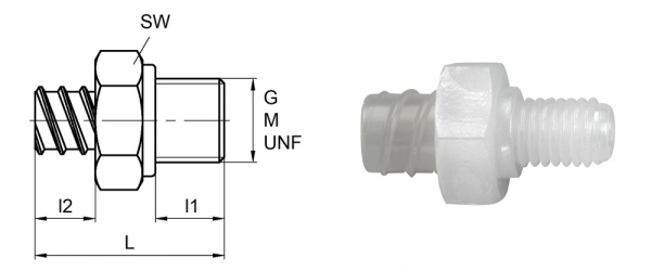 Luer-Lock-Adapter weiblich mit Aussengewinde