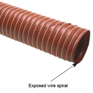 Silicone Hot-Air tubing with Internal Galvanised Spring-Steel Helix