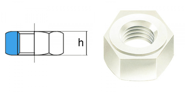 Sechskantmutter DIN 934 aus PTFE