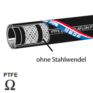 PTFE-Saug- und Druckschlauch | Innenseele: PTFE, glatt, nahtlos, elektrisch ableitfähig | Außenmantel: EPDM, elektrisch leitend ptfe-saug-und-druckschlauch