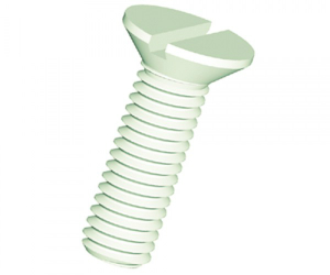 Senkkopfschraube (DIN 963) aus PTFE - mit Schlitz | Werkstoff: PTFE (Polytetrafluorethylen) | Farbe: milchig-weiß senkkopfschraube-din-963-aus-ptfe-mit-schlitz