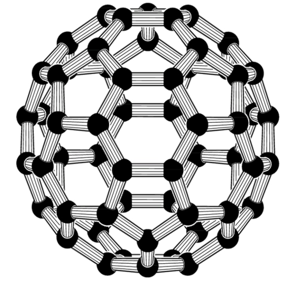 Strukturmodell des Fullerens C60