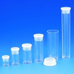 Transparente Versandröhrchen aus PS (Polystyrol) mit leicht und gut schließendem Deckel aus PP (Polypropylen) versandroehrchen-aus-ps-mit-stopfen