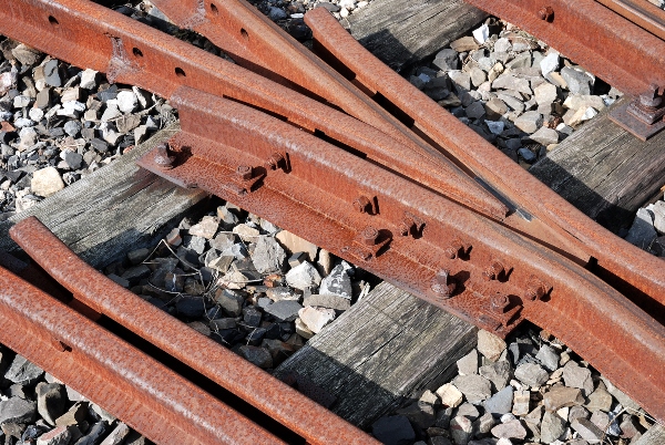 Rostende Eisenbahnschienen Rostende Eisenbahnschienen