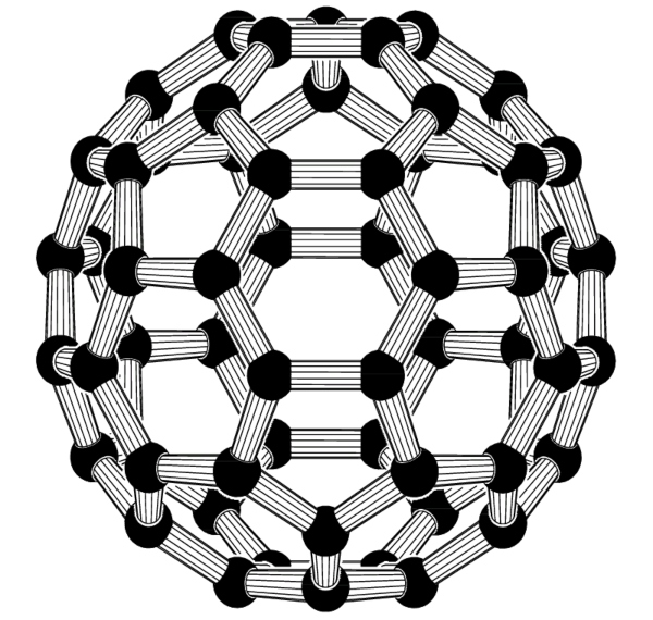 Struktur des C60-Fullerens Fullerene