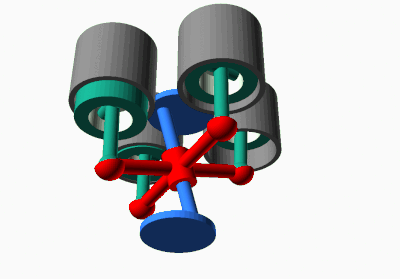 Animation eines Taumelscheibenmotors