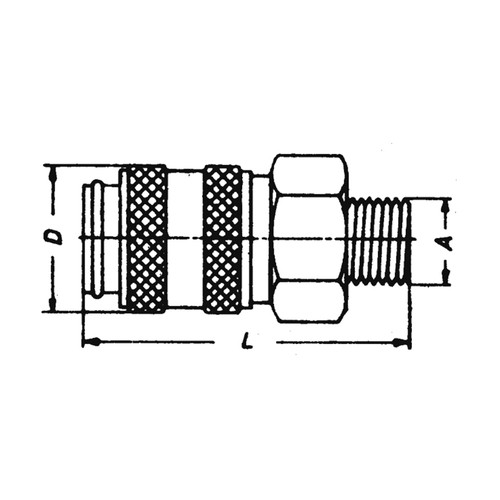 Quick-Disconnect Coupling made of Nickel-Plated Brass, NW 7.2 mm - shutting-off on both sides