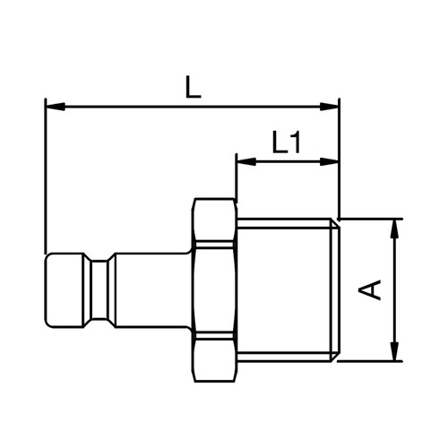 Schnellverschluss-Stecker aus Messing-vernickelt, NW 2,7 mm - einseitig absperrend