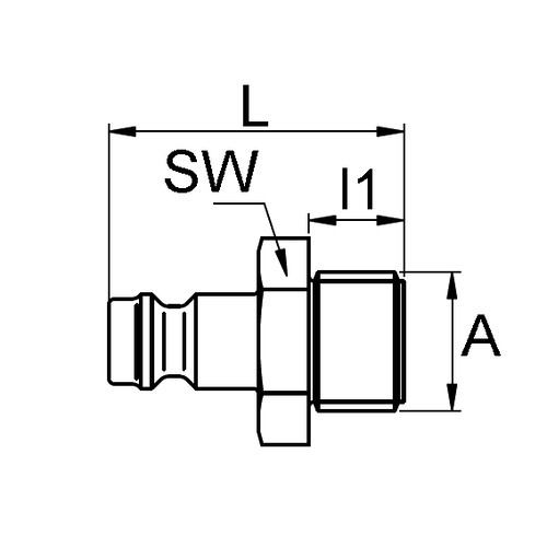 PVDF-Schnellverschluss-Stecker, NW 5 mm