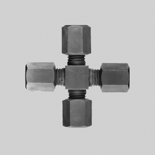 Cross Pipe Connector made of PP, PVDF or PTFE