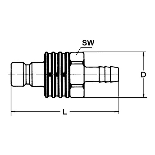 POM-Schnellverschluss-Stecker, NW 12,2 mm