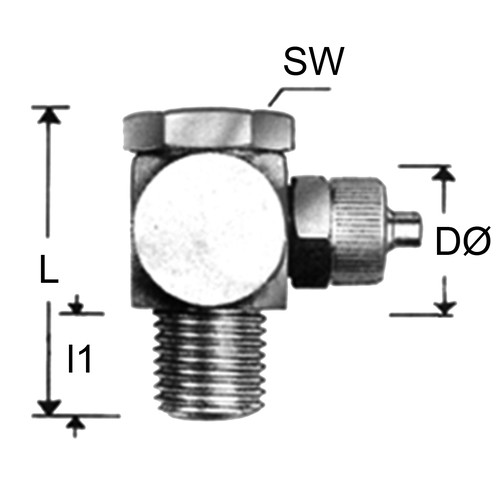 Elbow Connector with Male Thread made of Brass