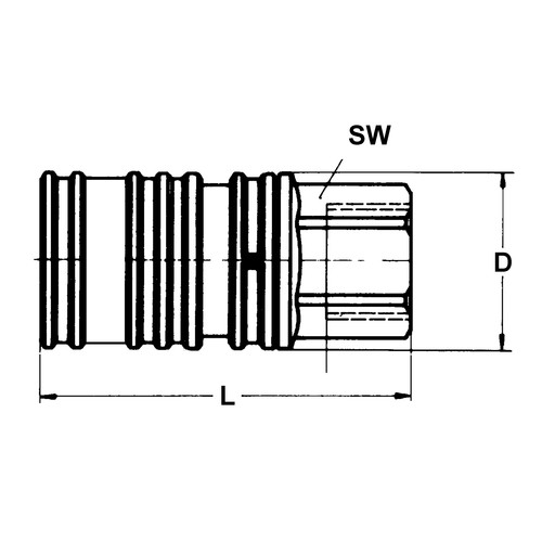 POM-Schnellverschlusskupplung, NW 12,2 mm