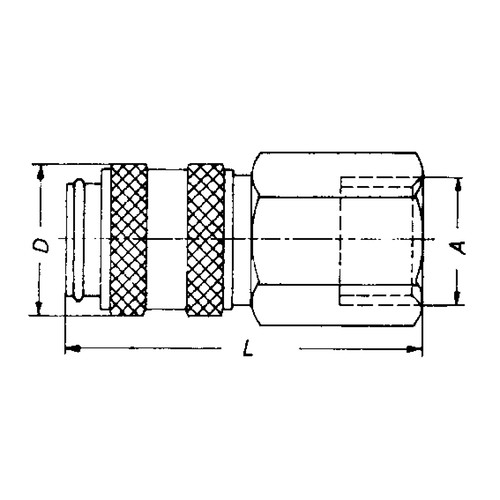 Quick-Disconnect Coupling made of Nickel-Plated Brass, NW 5 mm - shutting-off on both sides