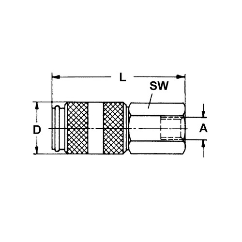 Quick-Disconnect Coupling made of Nickel-Plated Brass, NW 7.2 mm - shutting-off on one side