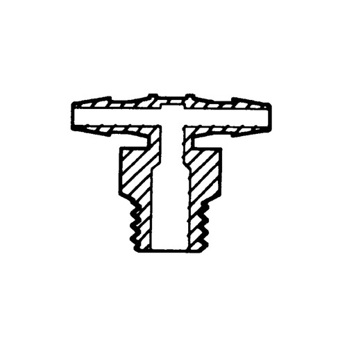 Mini T-Shaped Screw-in Connector with male thread UNF 10-32 - short