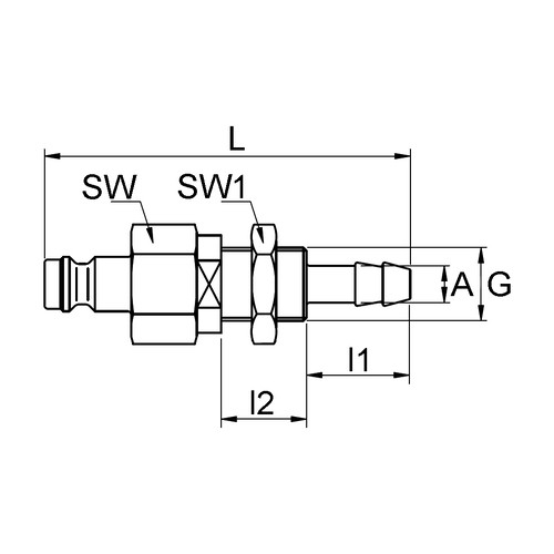 PVDF Quick-Disconnect Nipple, NW 5.0 mm - Control Panel