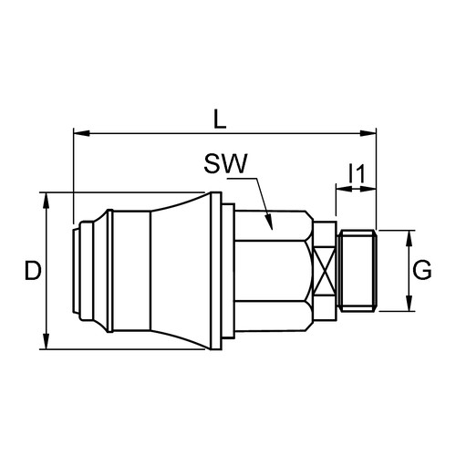 PVDF-Schnellverschlusskupplung, NW 5 mm