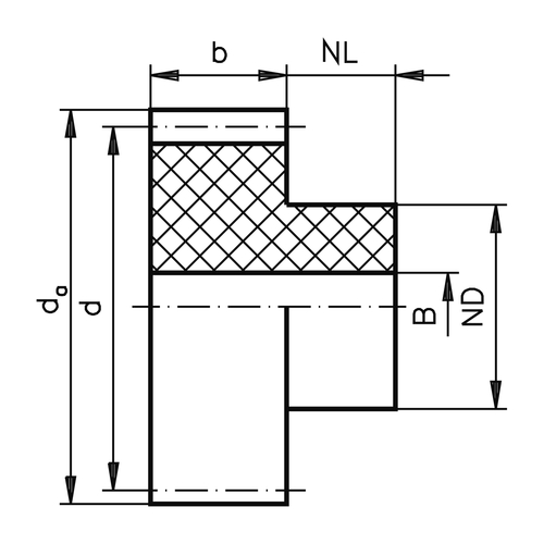 GN 7802 (ZCL) Stirnzahnräder, Kunststoff, Eingriffswinkel 20°, Modul 1,5