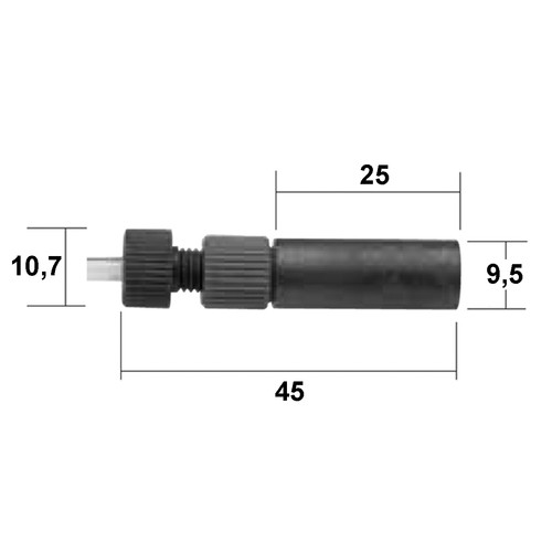 Zylinderfritte aus Edelstahl - mit Fitting und Ferrule