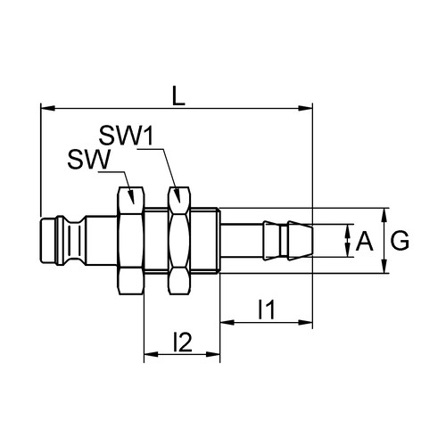 POM-Schnellverschluss-Stecker, NW 5 mm - Schalttafel