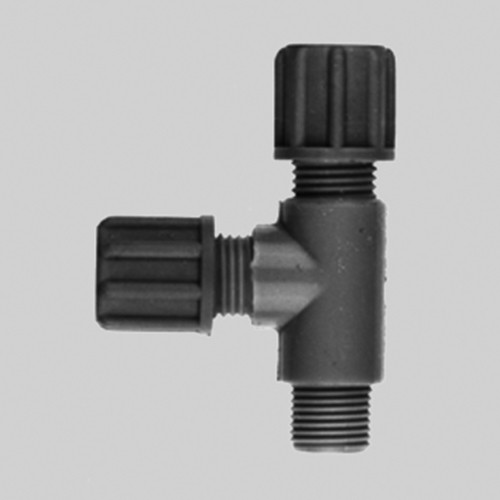 T-Shaped Connector with Male Thread made of PP or PVDF - asymmetrical