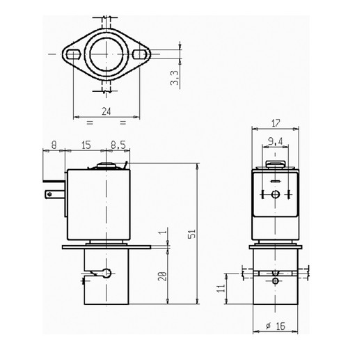 Tube Pinch Valve - standard - with 1 tubing