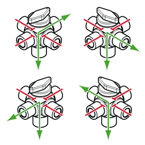 High-Quality Multiway Ball Cock made of PP, PVDF or PFA - injection-molded