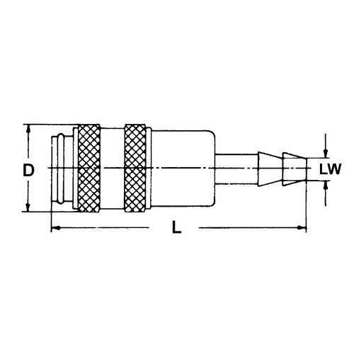 Schnellverschlusskupplung aus Edelstahl, NW 2,7 mm - einseitig absperrend
