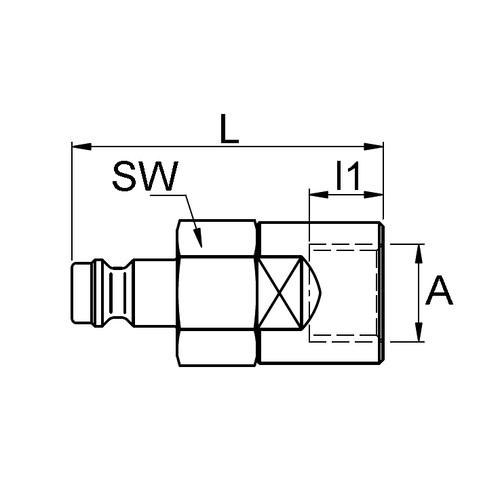 PVDF-Schnellverschluss-Stecker, NW 7 mm