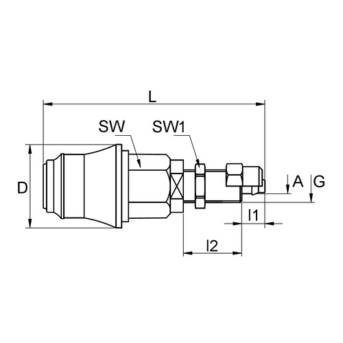 POM-Schnellverschlusskupplung, NW 5 mm - Schalttafel