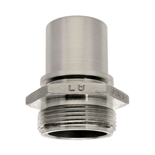 lndustrial Threaded Tubing Connector made of Stainless Steel with External Thread for Clamp Attachment