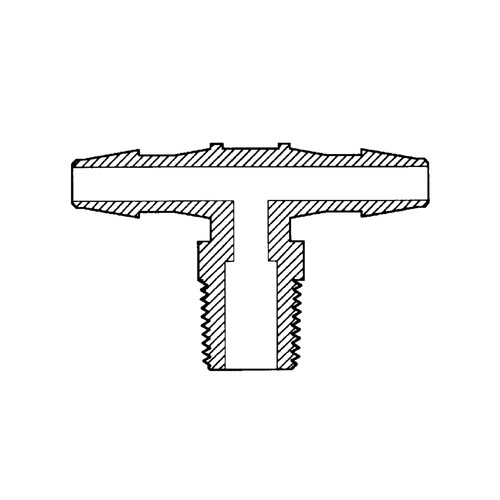 Mini-T-Schlauchtülle mit Außengewinde NPT 1/8&amp;quot;