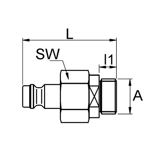 POM-Schnellverschluss-Stecker, NW 7 mm