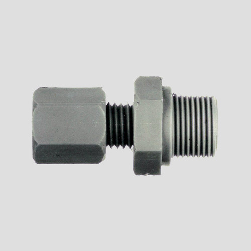 Straight Pipe Connector with Male Thread made of PP or PVDF - conductive and antistatic
