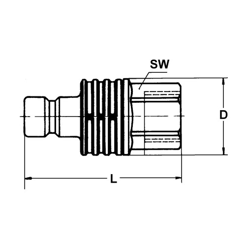 POM-Schnellverschluss-Stecker, NW 12,2 mm