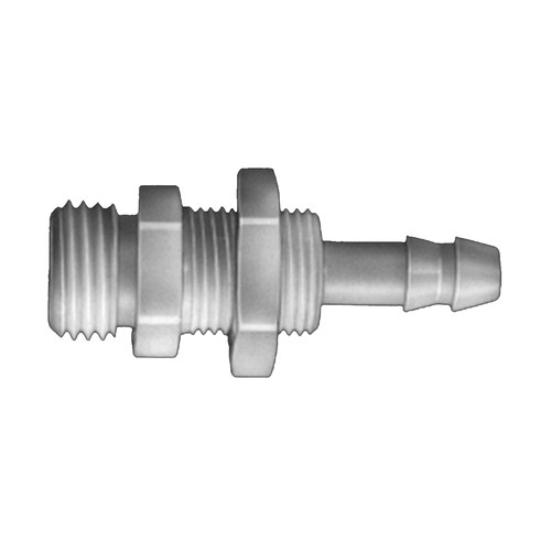 Straight Barb Connector with Male Thread made of PVDF - Bulkhead