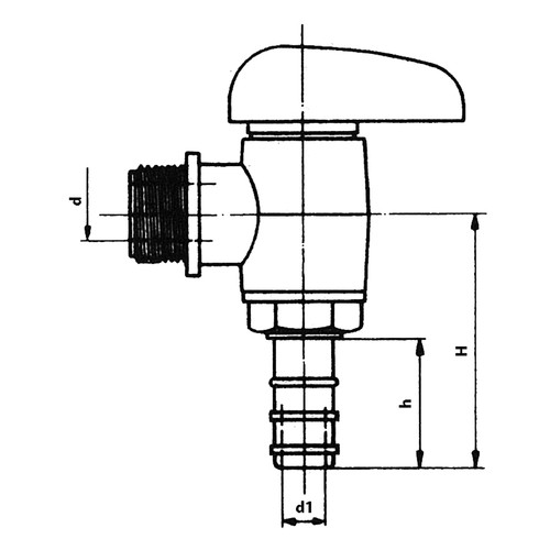 Angle-Body Drain Cock made of HDPE - with male thread R 1/2"