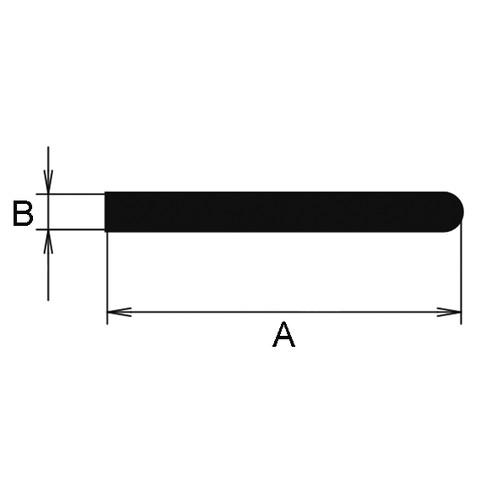 Rectangular Profile made of CR - with round shoulder