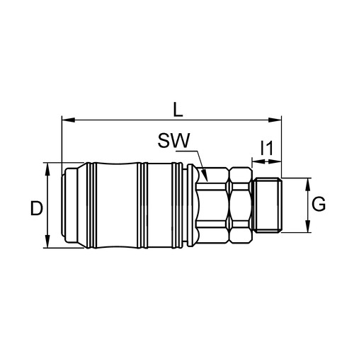 PVDF-Schnellverschlusskupplung, NW 7 mm