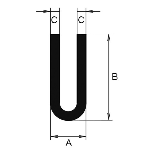 U-Profile made of EPDM - with round shoulder