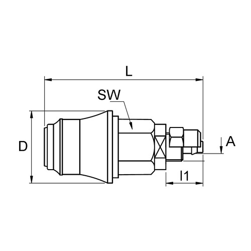 PVDF-Schnellverschlusskupplung, NW 5 mm