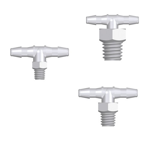 Mini T-Shaped Screw-in Connector with male thread UNF 10-32 - long