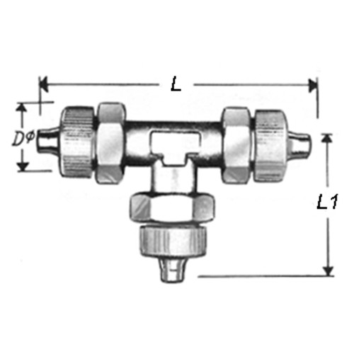 T-Shaped Connector made of Brass