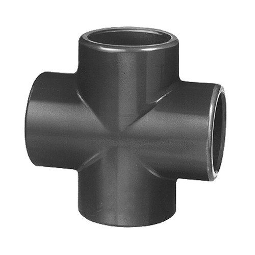 Cross Connector with Bonded Socket Joint made of PVC-U