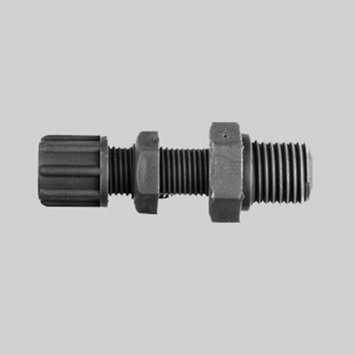 Straight Connector with Male Thread made of PP or PVDF - Bulkhead