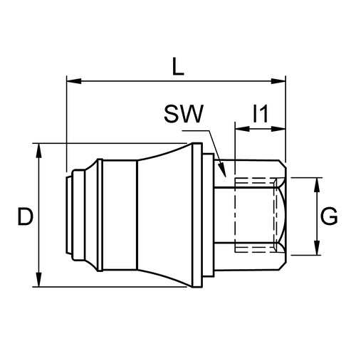 POM-Schnellverschlusskupplung, NW 5 mm