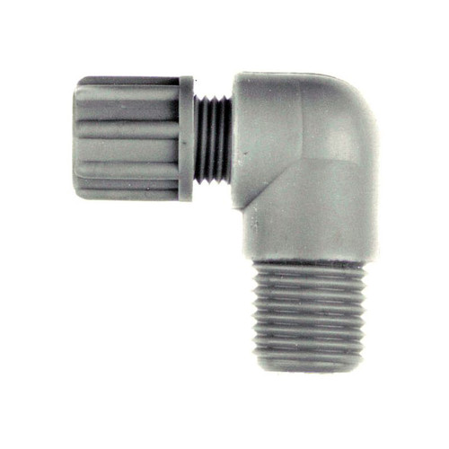 Elbow Connector with Male Thread made of PP or PVDF - short